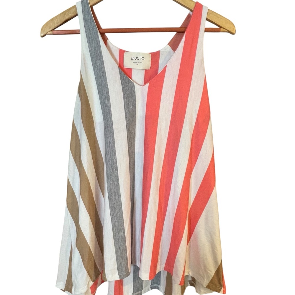 Puella Vibrant‎ Striped swing style Tank Top women’s SMALL